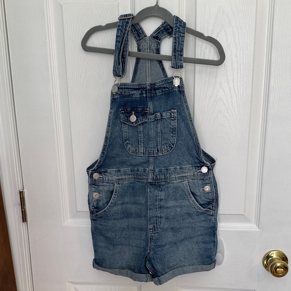 Denim Overalls with Pockets